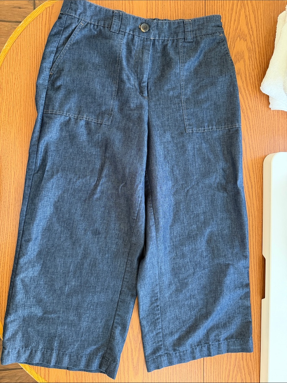 Rachel Zoe Women’s Wide Leg Chambray Pants - Blue
